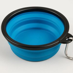 Foldable Pet Travel Bowl for Dogs and Cats Portable Collapsible Silicone Water Cup with Carabiner for Walking and Hiking