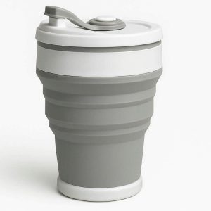Large Capacity Collapsible Travel Mug for Coffee and Tea Portable Silicone Foldable Cup with Leak Proof Lid for Hiking