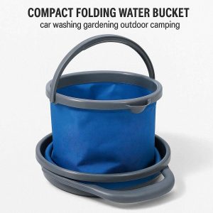 Compact Folding Water Bucket for Car Washing Gardening Outdoor Camping Lightweight Portable Pail with Comfortable Grip Handle