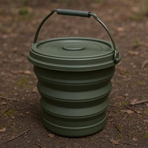 Reinforced Collapsible Water Bucket with Lid for Camping Outdoor Travel Portable Foldable Pail for Fishing and Emergency Use