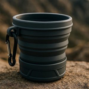 Heavy Duty Collapsible Silicone Mug for Extreme Outdoor Use Portable Foldable Travel Cup with Reinforced Base and Secure Carabiner