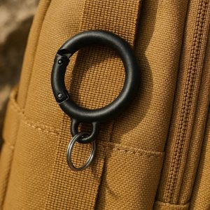 Round Circle Carabiner Clip for Backpack Strap Attachment Outdoor Travel Hook for Key Ring and Small Camping Accessories
