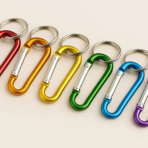 Colorful Anodized Aluminum Carabiner Set for Travel Identification Small Keychain Hooks for Backpacking and Camping Gear Organization